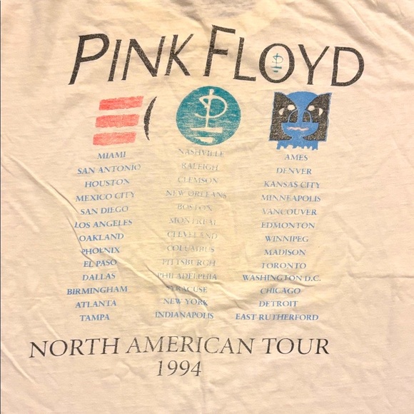 Vintage 1994 XL Pink Floyd The Division Bell Tour Concert T-Shirt Brockum Tee - Picture 6 of 6